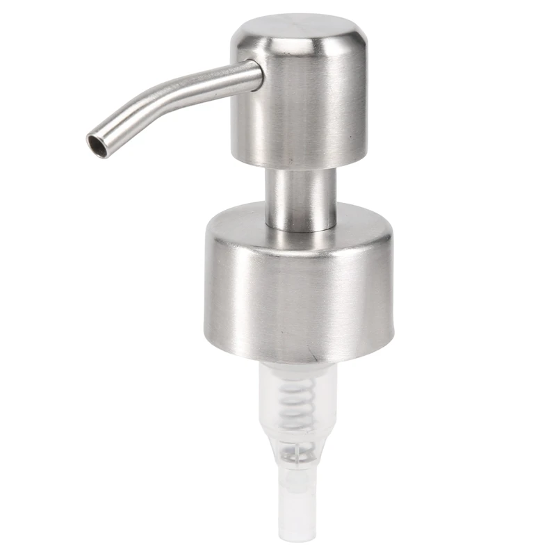 A01F-5Pcs Stainless Steel Soap Pump Replacement 28 Teeth Metal Bottle Nozzles Lotion Dispenser Head