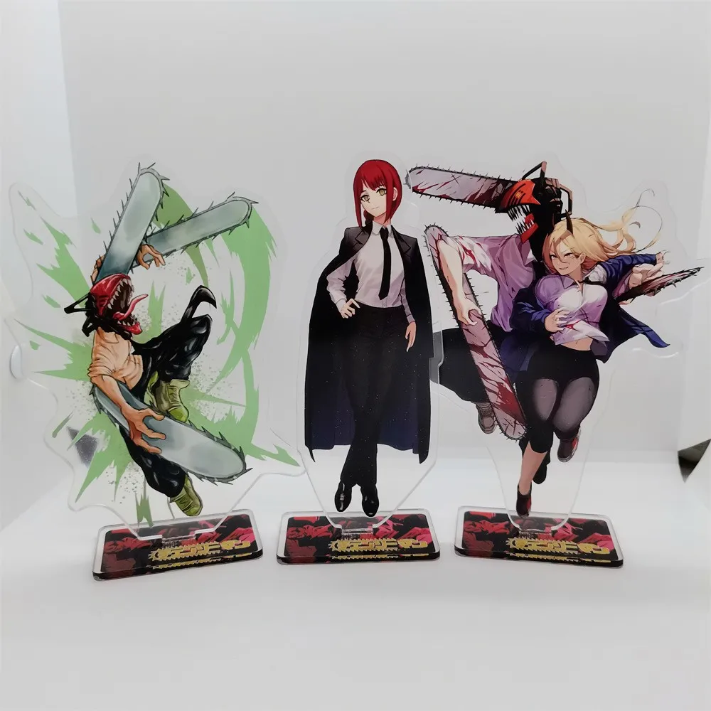 Anime motosserra homem acrílico suporte modelo denji power pochita makima  figura de ação placa decoração da mesa sinal - AliExpress