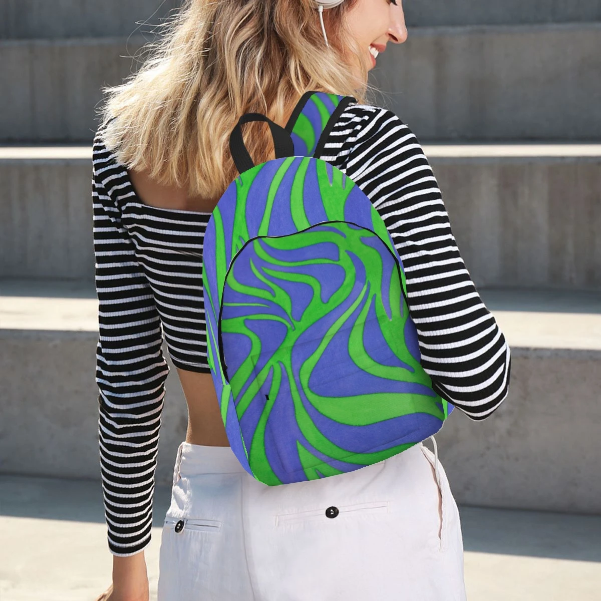 Zebra Backpack Casual Lightweight Laptop Backpack Men Women Travel Bag Outdoor Canvas Daypack