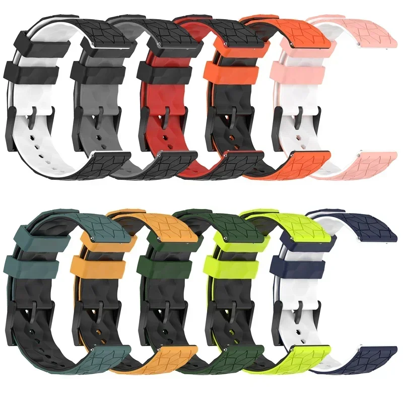 Silicone Sports Band with Soccer Print for Smartwatch Replacement Strap