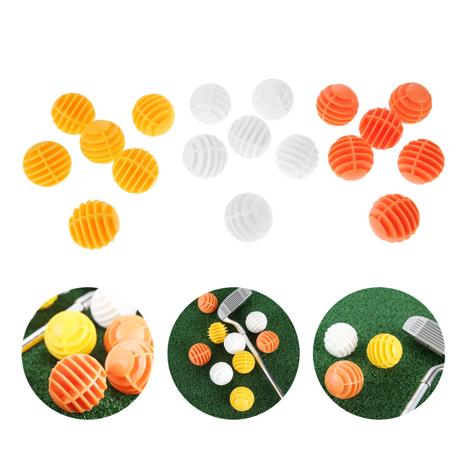 

6 Pcs Golf Balls White/Yellow/Orange ABS 42mm Practice Golf Balls Light-Weight Durable Construction Indoor Outdoor Golf Supply