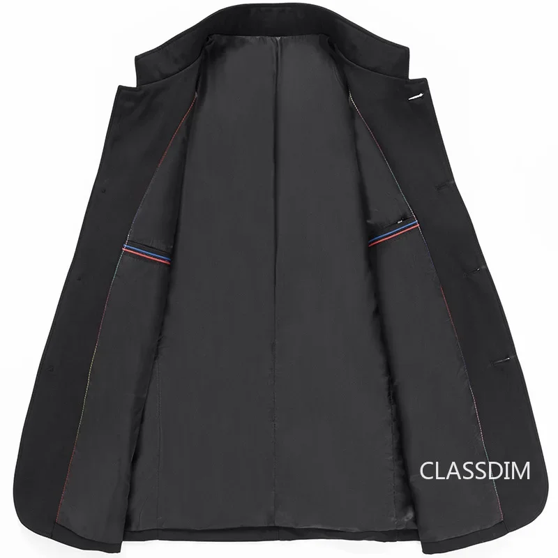 남성 블레이저 정장 재킷 스탠드 칼라 비즈니스 캐주얼 정장 코트 남성 슬림 피트 블레이저 재킷 블레이저 코트 사이즈 4XL