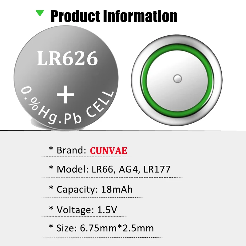 Mitsubishi AG4 Alkaline Button Cell Dry Battery Lr626 Watch Battery