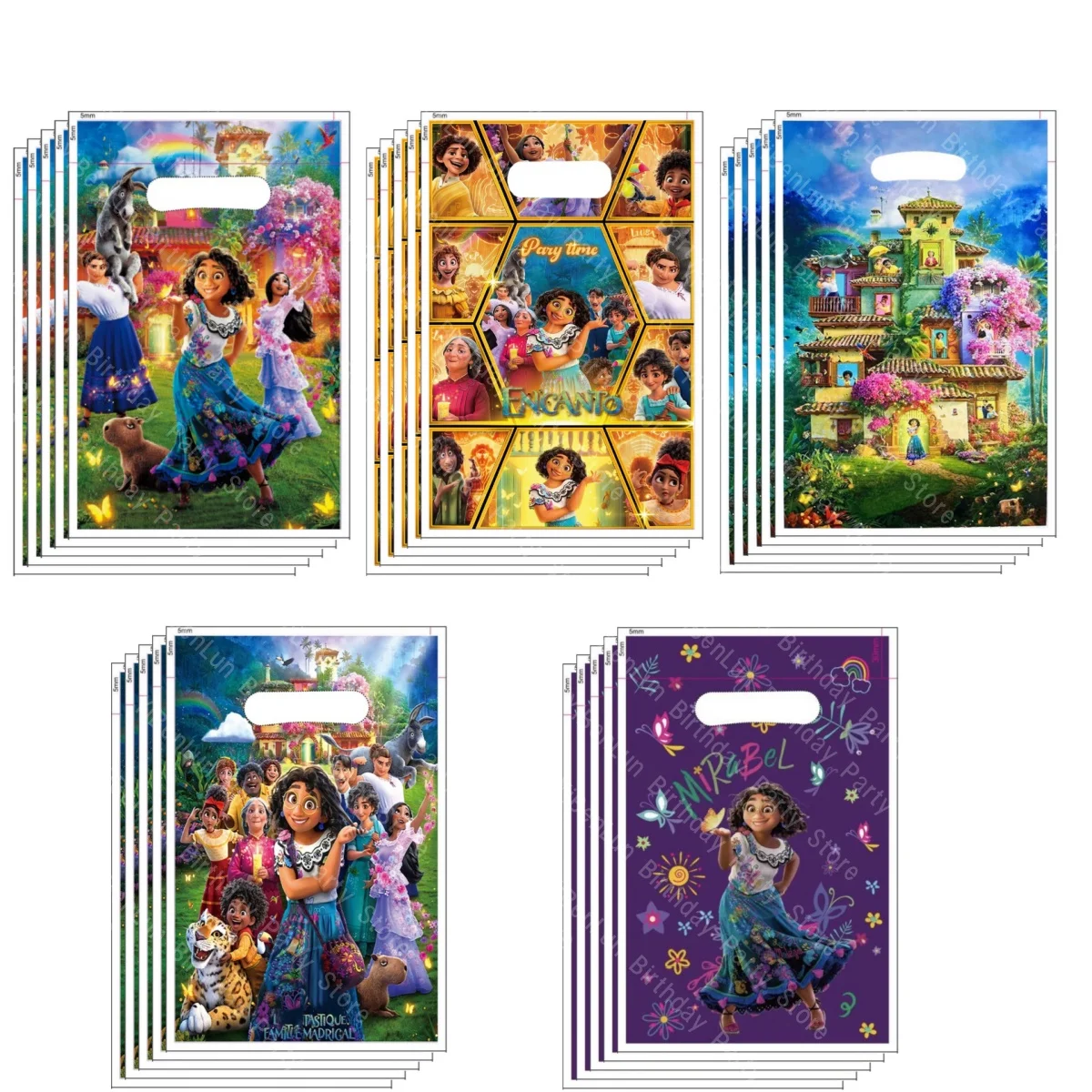Disney Encanto Mirabel Gift Bags Birthday Decor Isabell Candy Package Cookie Bag Baby Shower Kids Girls Regali Fai Da Te Forniture Per Feste