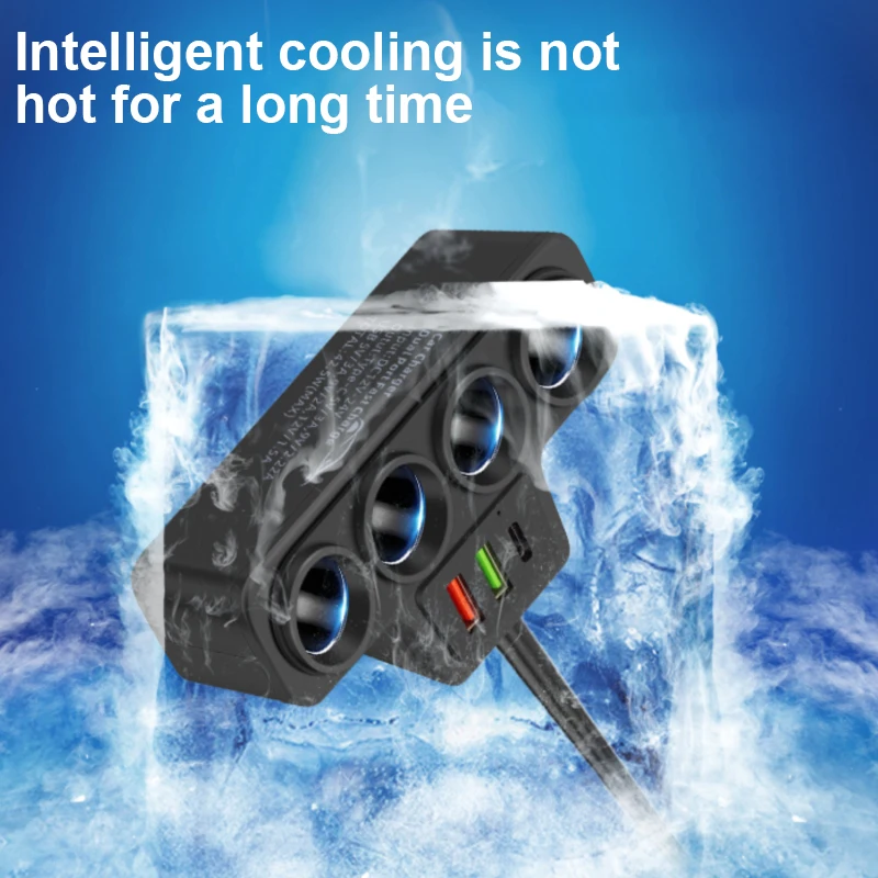 120W high power car charger USB C/ one tow four plug converter Car socket support Apple, Samsung, Xiaomi, Huawei,