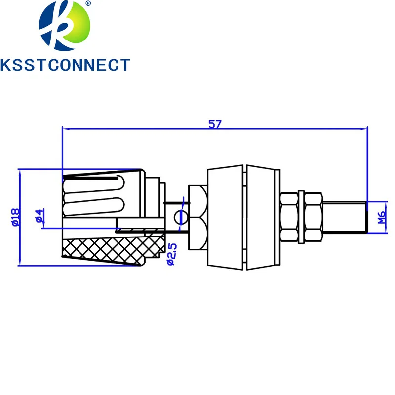 바나나 소켓 바인딩 포스트 패널, M6 터미널 50a, 30vac-60vdc, 4mm, 5 개