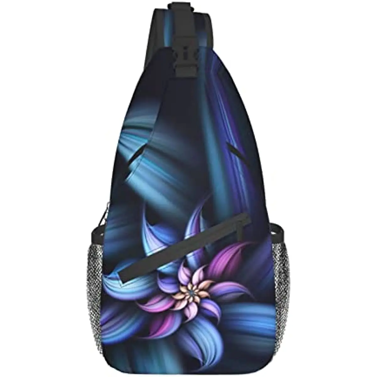 

3D Abstract Flower Sling Backpack for Women Crossbody with Zipper Pocket Rope Bags for Climbing Casual Daypack Bag Hiking Travel