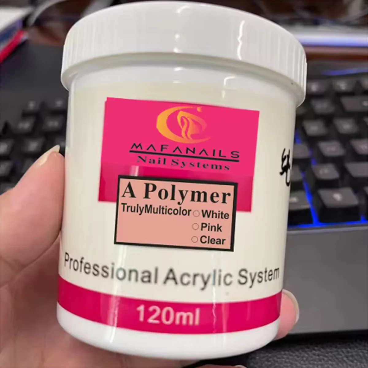 120G Nail Acrylic Powder Clear Pink White Carving Crystal Polymer Builder Nails Extension Art Dust BOX Professional GY& acrylic nail powder