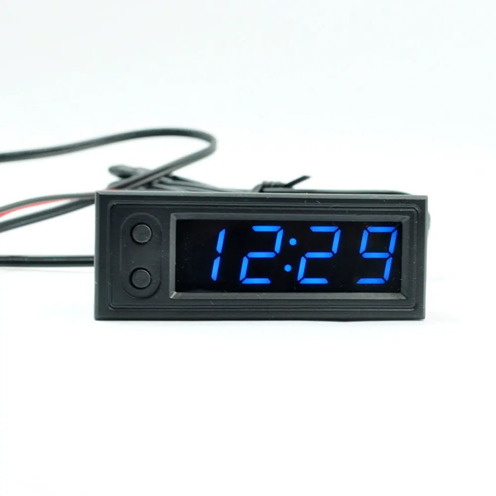 Buy 12V 3in1 Vehicle Car Kit Thermometer + Voltmeter + Clock LED Digital Display at affordable