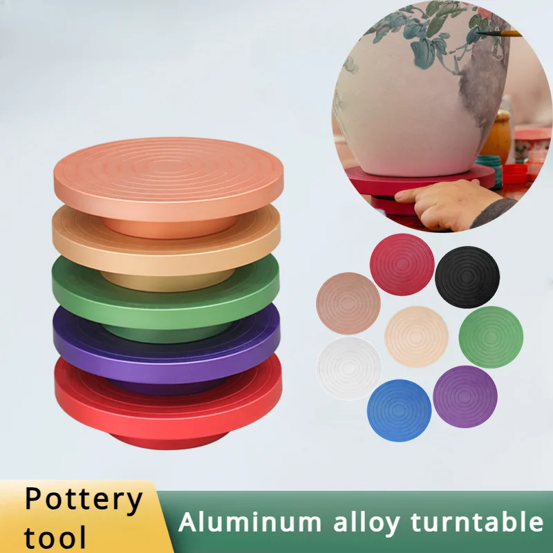 

Pottery Rotating Workbench Clay Sculpture Manual Aluminum Turntable DIY Ceramic Handicrafts Modeling and Carving Auxiliary Tools