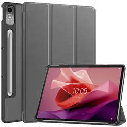 12.7 Inch Tri - Folding Magnetic Smart Folio Tablet Cover for Xiaoxin Pad Pro 12.7 (GRAY)