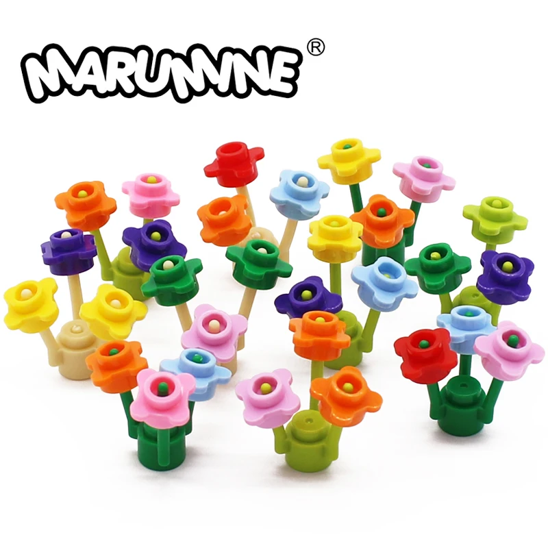 

Marumine Bricks Blocks Plant Flower Compatible with 33291 500PCS City Garden MOC Building Model Kit DIY Accessories Parts
