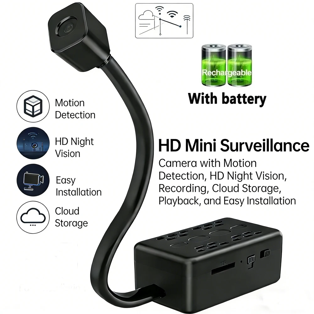 V380 Pro WIFI Mini Camera HD Built-in Battery Human Tracking IP Remote Monitoring Camcorder IR Night Vision Body Protable Camera 3
