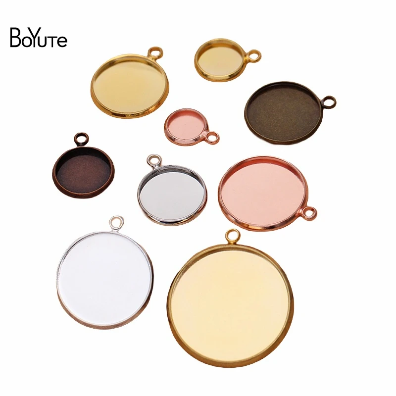 BoYuTe (50 Pieces/Lot) 8-10-12-14-16-18-20MM Cabochon Base Diy Pendant Blanks Tray Bezel Jewelry Accessories 10pcs silicone bands for sublimation tumbler blanks 2 sizes elastic sublimation holder sublimation accessories prevent ghosting