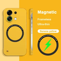 Ultra Thin Magnetic Shockproof Phone Case - Frameless High - Quality Back Cover for OPPO K13 Turbo (Banana Yellow)