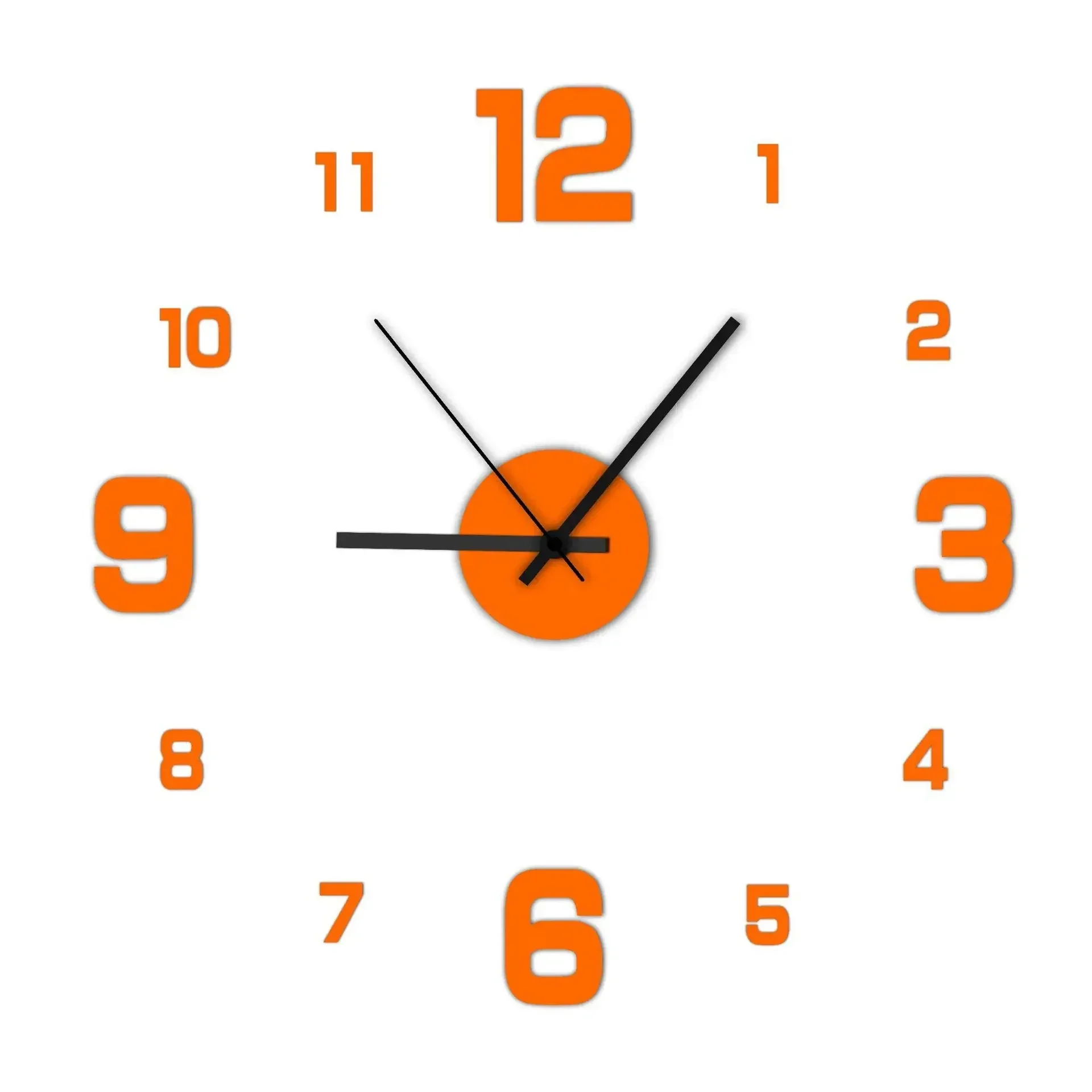 Modern 3D DIY Quartz Wall Clock with Acrylic Mirror Sticker