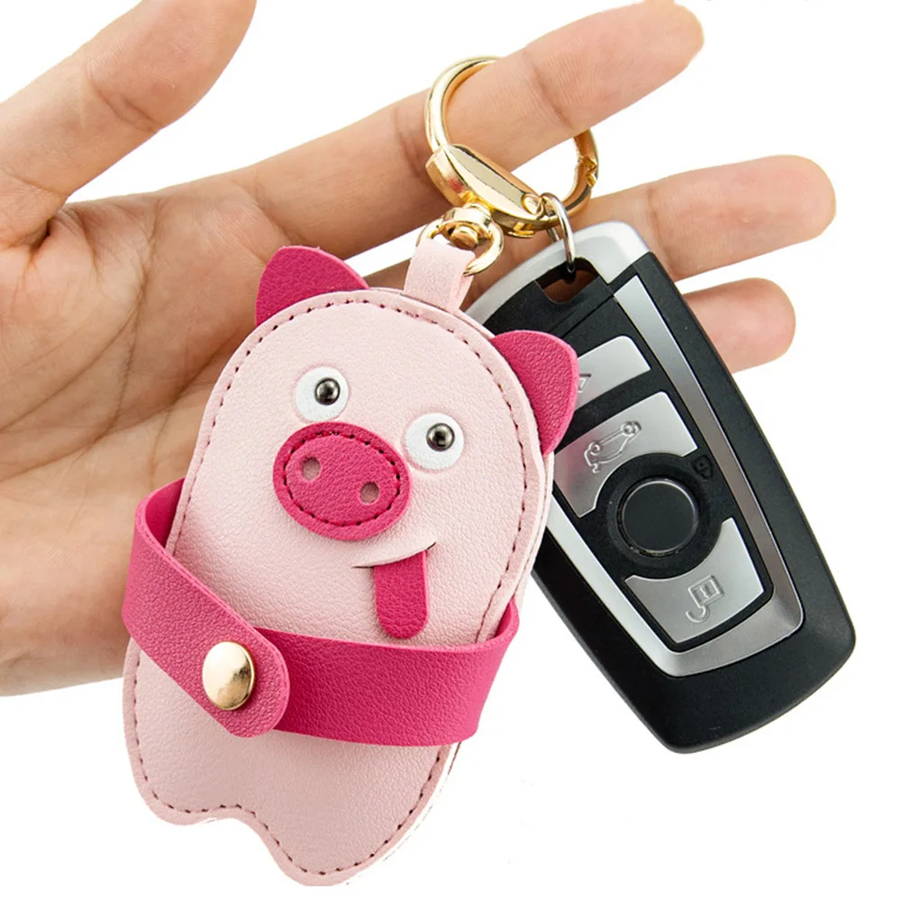 

Pu Leather Access Control Card Cover Creative Personality Keychain Cute Bag Pendant Key Ring Men Women Couple Gift