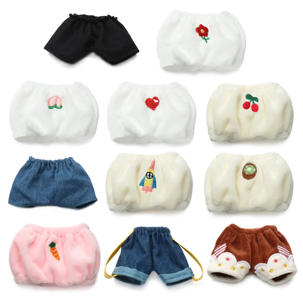 

20CM Plush Doll Pants Cute Cartoon Plush Underwear Fashion Jeans Shorts Casual Wears For Idol Dolls Accessories Kids Toys