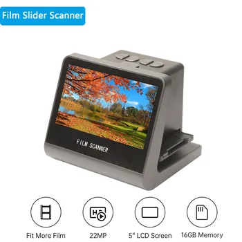 Scanner per pellicole da 22 MP per pellicole 135 126KPK/110 pellicole/Super8/Monochrome/Slide a foto digitali JPEG Costruite con memoria da 16 GB Schermo LCD da 5''