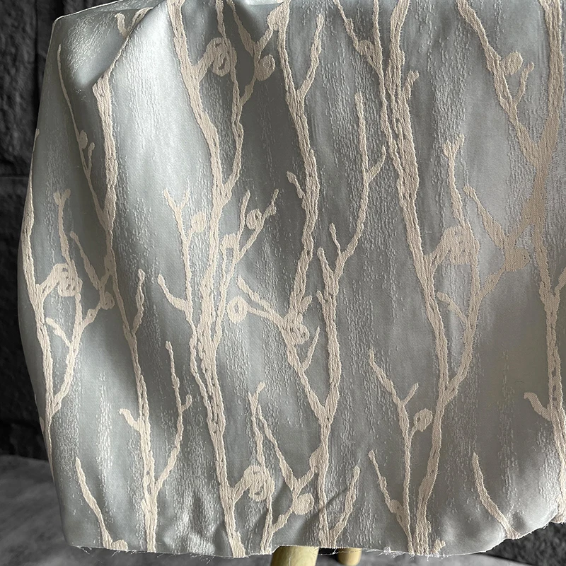 

Chinese Branch Jacquard Pleated Fabric Sofa Cover Clothing Designer Fabric