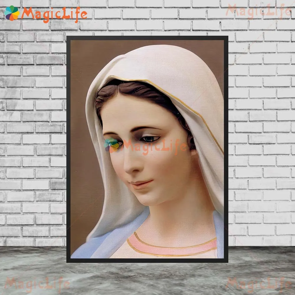 

Religion Virgin Mary Christianity Wall Pictures For Living Room Nordic Poster Wall Art Canvas Painting Home Decor Unframed
