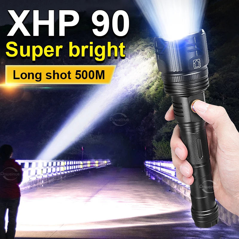 

XHP90 светодиодный фонарик портативный перезаряжаемый светодиодный светильник ультра мощные фонарики USB зарядка фонарь лампа для улицы 18650