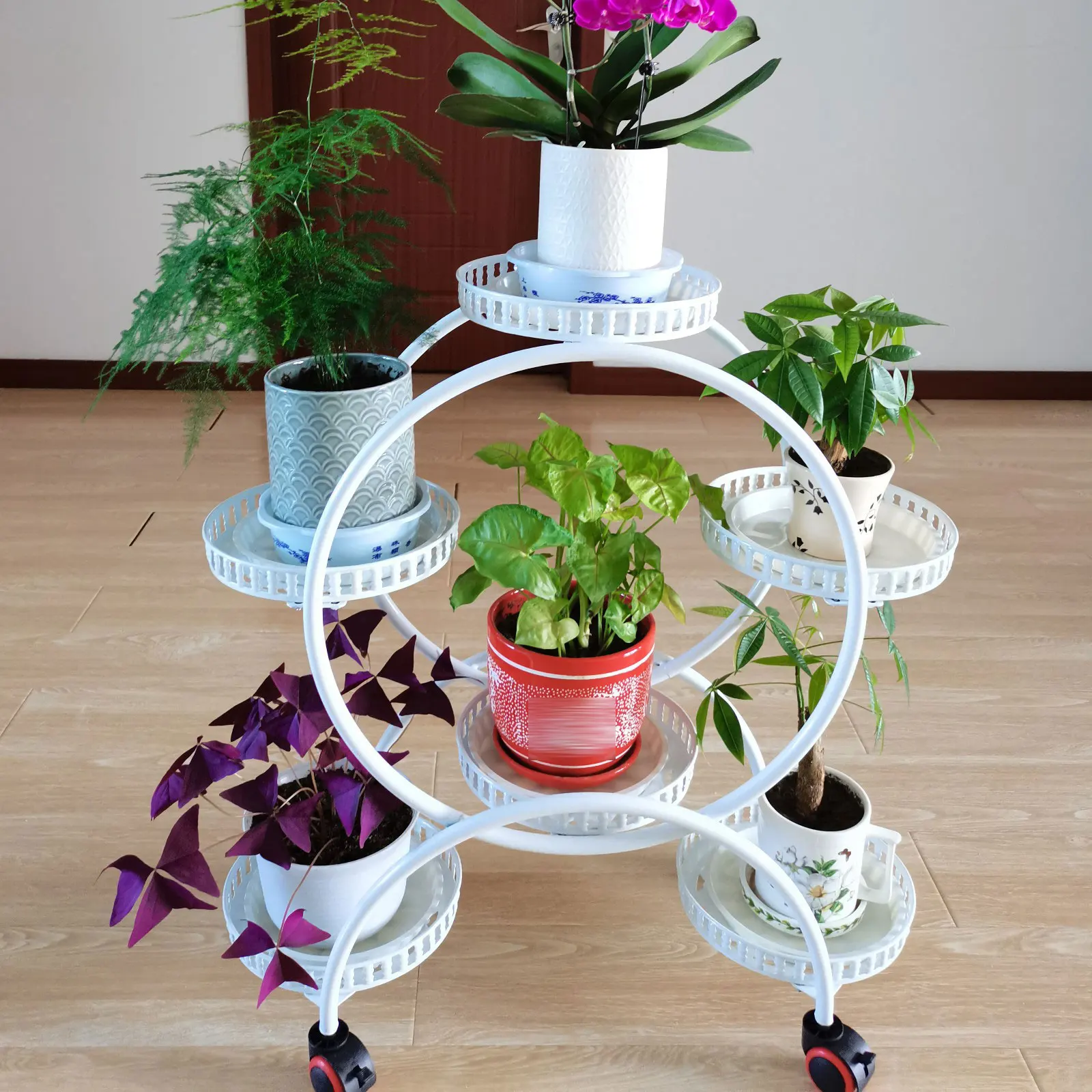 Beautiful White Metal Plant Stand