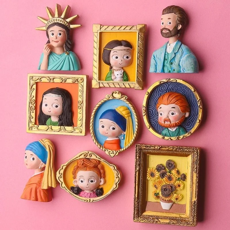 Refrigerator Magnet Famous Painting 3D Resin for Home Decoration magnetic fridge magnets,magnetic sticker,magnetic fridge stickers