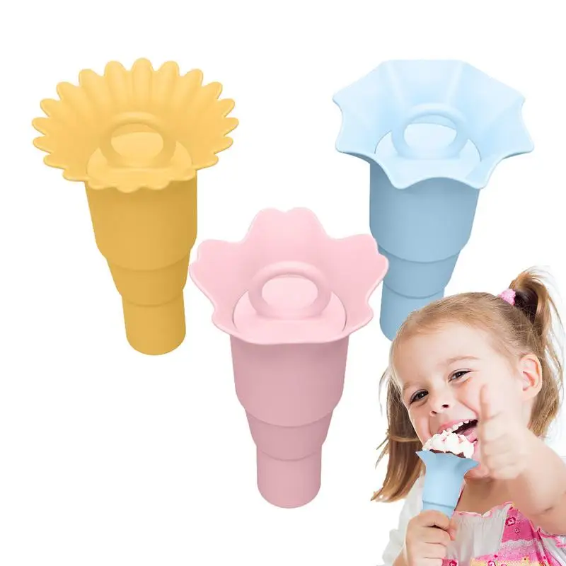 

Popsicle Cup Holder 3pcs Foldable Silicone Popsicle Holder Cup No Mess Free Frozen Drip-Proof Popsicle Rack Drip Free Ice Holder