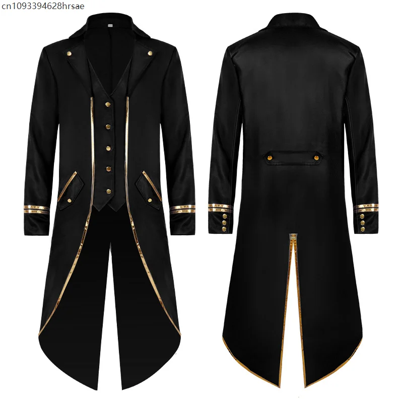 معطف كلاسيكي من القرون الوسطى للرجال زي جاكار كوسبلاي سترة معطف عصر النهضة الفيكتوري ملابس الهالوين كرنفال فستان الحفلات