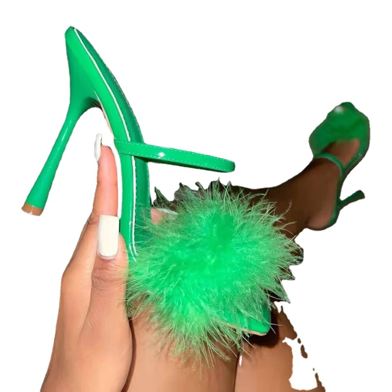 2022 Summer New Women's Slippers Fashion Sexy High Heel Shoes for Woman Capillary Heels Women's Shoes Plus Size 43 Slides Women