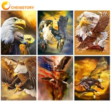 

CHENISTORY Oil Painting By Number Eagle Coloring Drawing DIY Kits For Adults Frame On Canvas Picture By Numbers Home Decor Gift