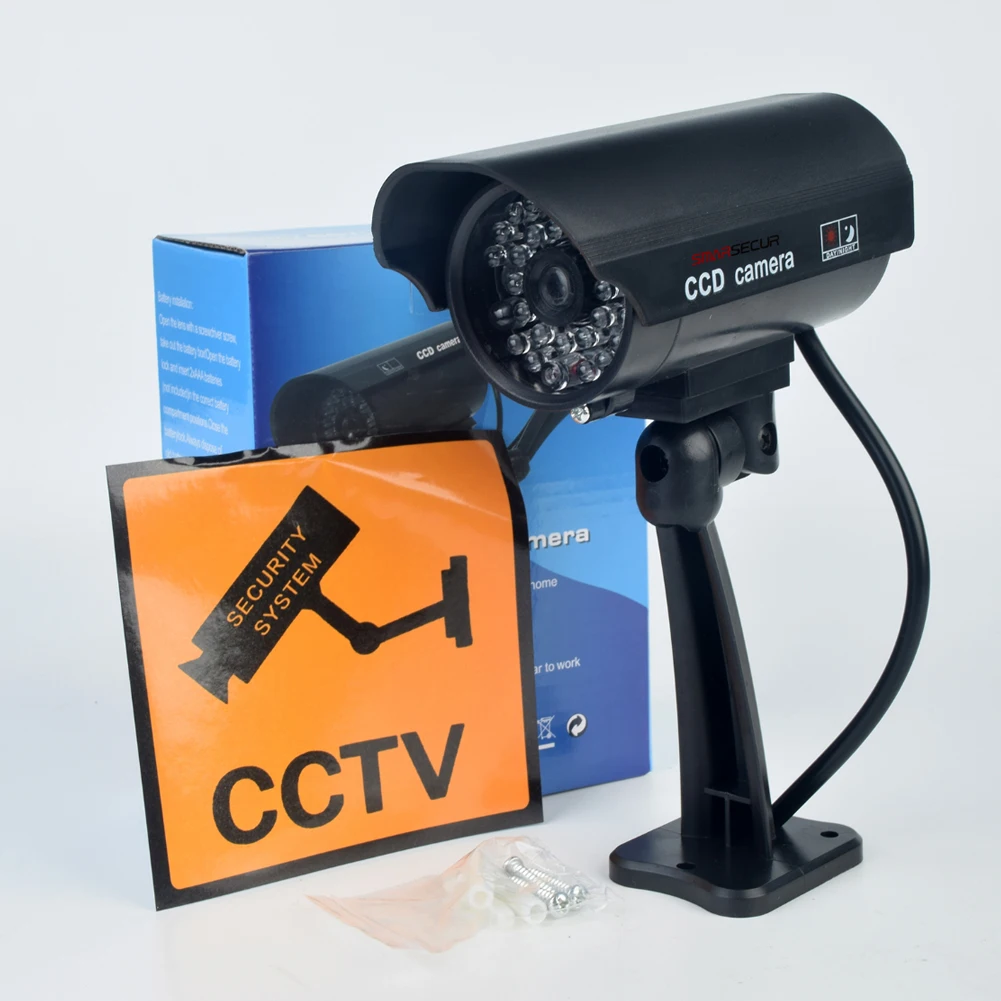 Indoor Outdoor Fake Security Surveillance Camera ABS Plastic