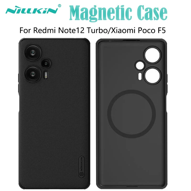 

Магнитный чехол Nillkin для Xiaomi Poco F5, текстурированные тонкие противоударные противоскользящие магнитные чехлы с защитой от царапин для Redmi Note12 Turbo