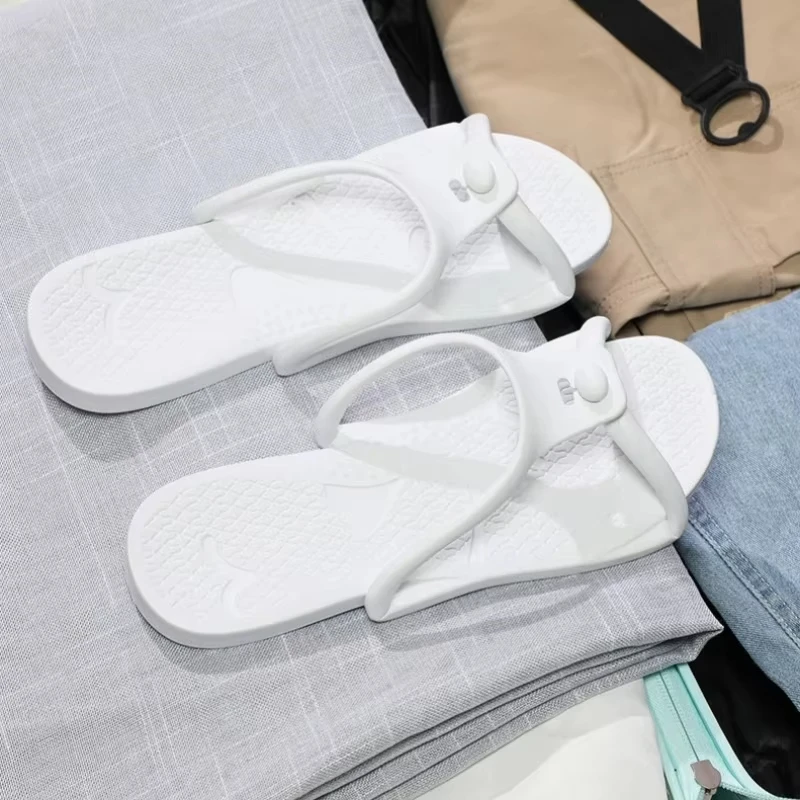 여름 여성 휴대용 여행 슬리퍼 남자 패션 접는 플랫 샌들 숙녀 실내 미끄럼 방지 슬라이드 커플 여행 소프트 EVA 신발