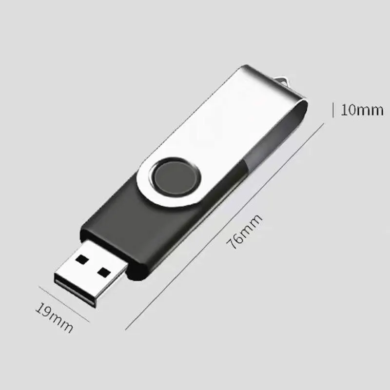 Черный 64G вращающийся USB флэш-накопитель Высокая скорость Горячая ...