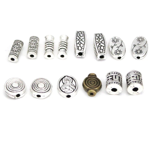 385pcs 8 Styles Tibetan Silver Spacer Beads Alloy Tube Bead Spacers for Bracelet  Necklace Jewelry Making, Hole: Hole: 1-3.5mm (TIBEB-KS0001-01AS)