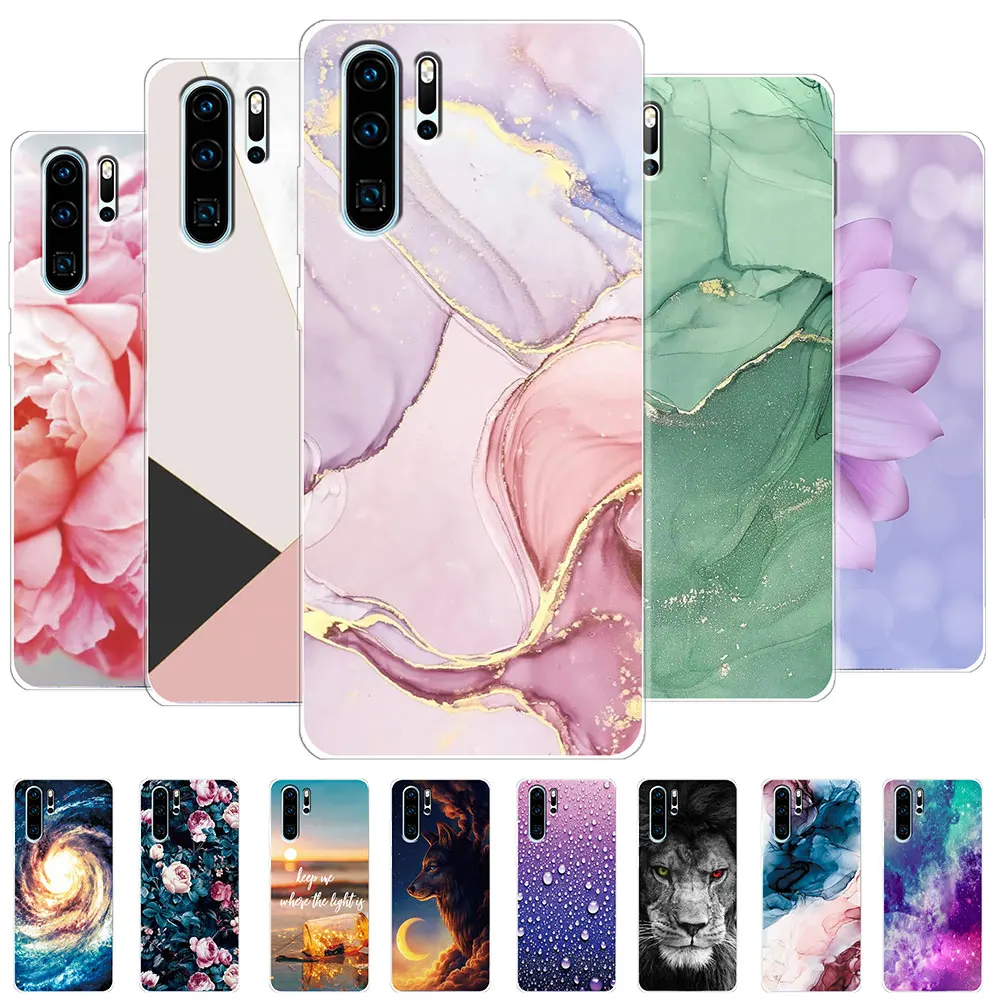 Per Huawei P30 Lite Pro Case New Soft Silicone Fashion Cover Trasparente Per Huawei P30 Lite P30 Bumper Marble Phone P30Pro Case Funda