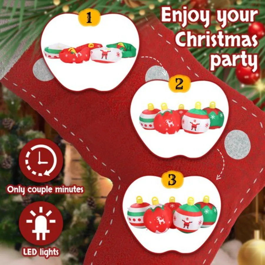 Up Inflatable Balls Lighted Christmas Dration With Five Christmas Lights LED Yard Builtin Drations Inflatable 6.9 FT Blow Funny_voghion.com
