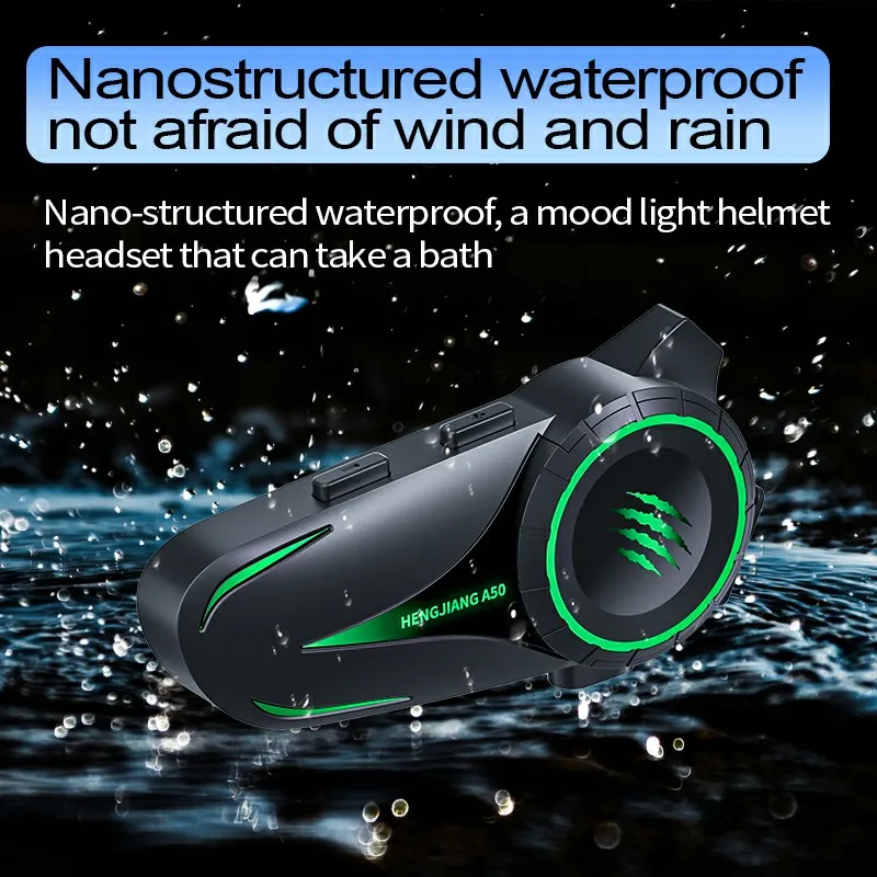 A50 Motorcycle Helmet Headset Bluetooth Waterproof