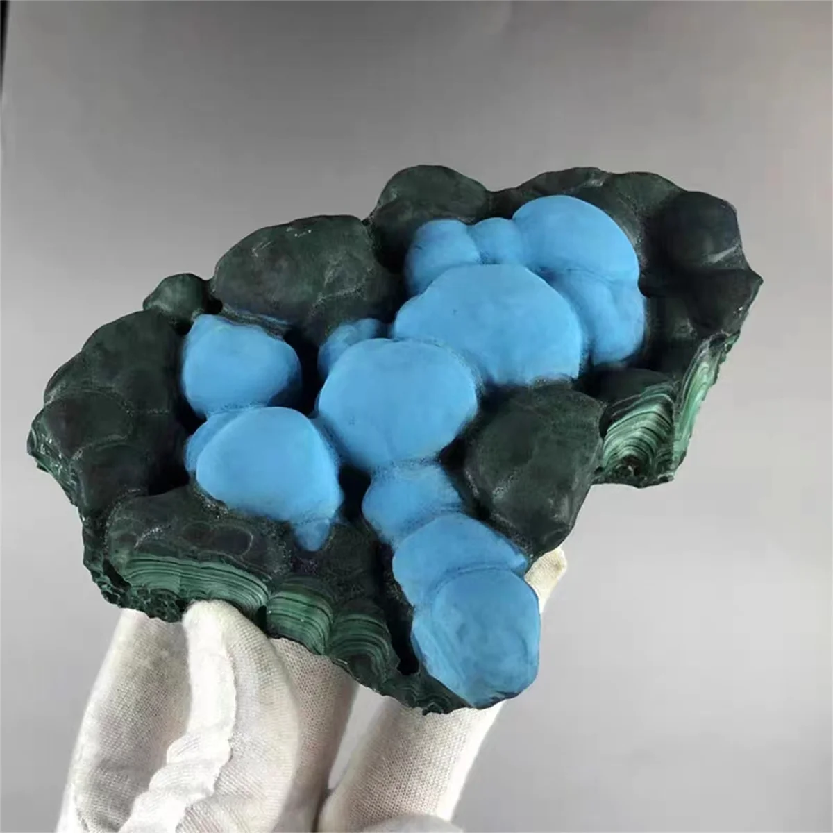 

Magical Natural GUI Malachite Symbiotic Ore, Quartz Crystal Mineral Specimen Treatment Collection Stone, Degaussing Decoration