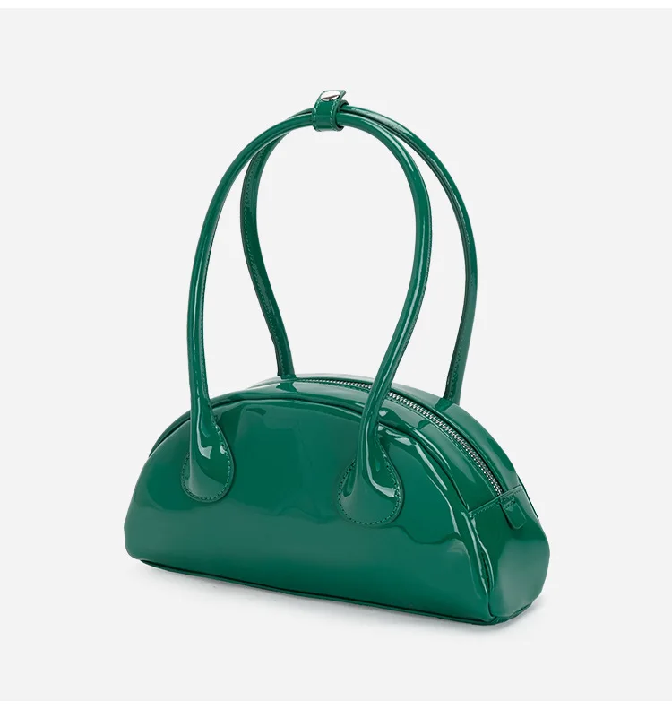 

2024Spring Bright Colour PU Leather Shoulder Bag for Women Brand Design Ladies Daily Armpit Bag High Quality Simple Underarm Bag