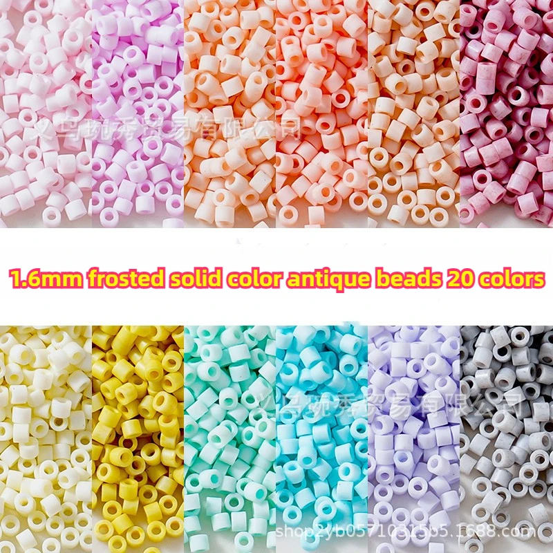 Handmade Matte Antique Macaron Glass Beads for DIY French Embroidery