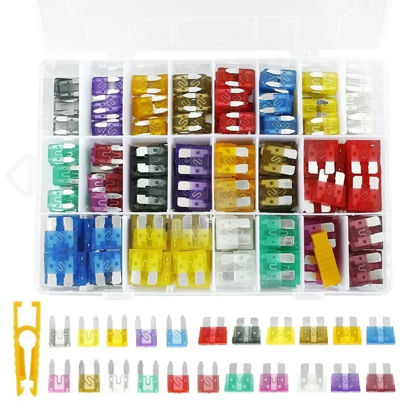 

344pcs Assorted Car Fuse Mini Blade Fuses Set Auto Truck Assortment Kits Aluminum Fuse Combination 5A/7.5A/10A/15A/20A/25A/30A