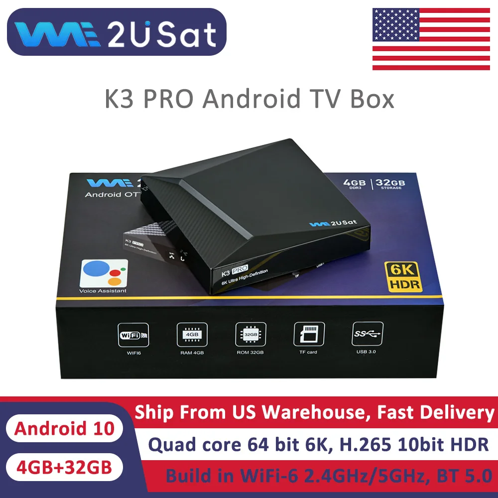 Smart Android TV Box 4GB 32GB 6K HDR Streaming