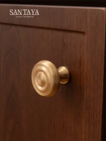 Santaya ทองเหลืองขัดเงาตู้ครัวดึงสําหรับห้องนอนและห้องครัวGoldลิ้นชักตู้เสื้อผ้าDresser Handle 5