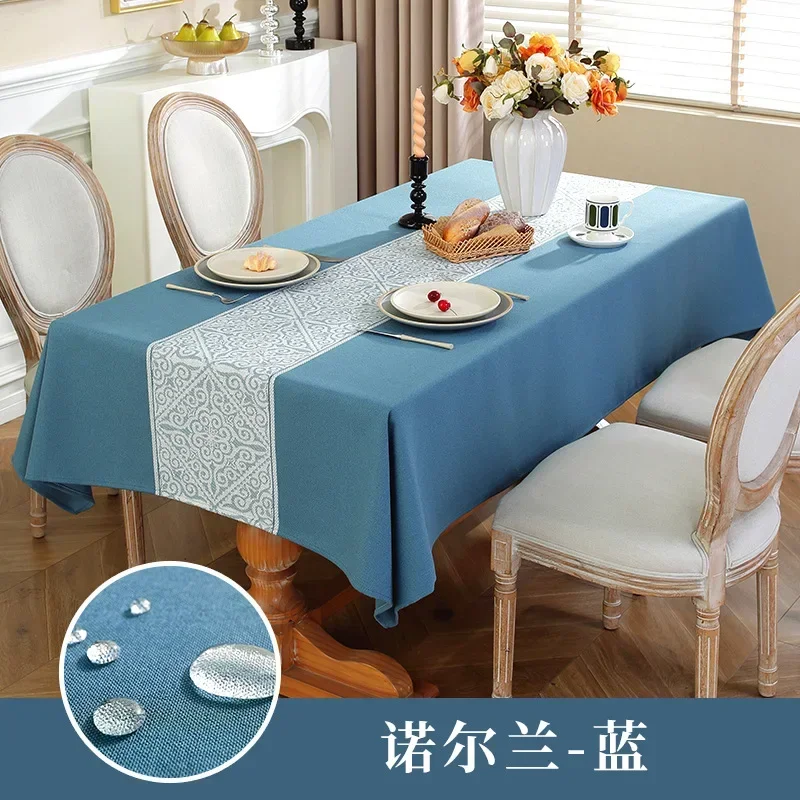 Thickened cotton linen table mat household rectangular coffee table towel waterproof oil proof wholesale tablecloth