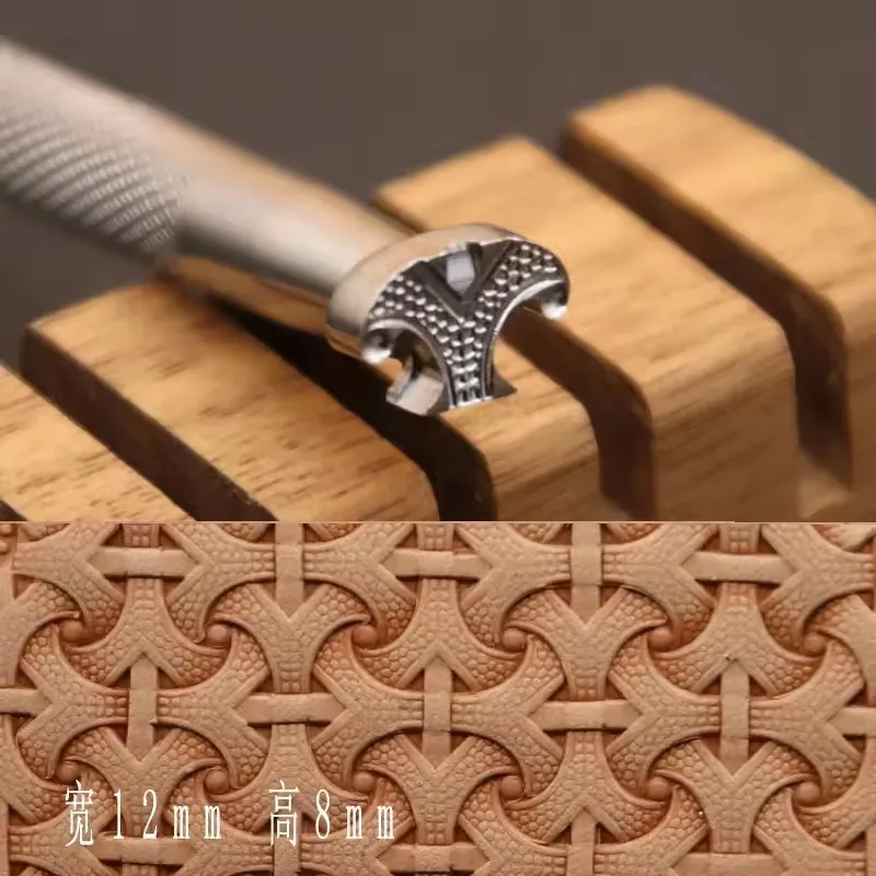 Leather Carving Seal KJ612 Armor Pattern 304 Stainless Steel Puncher Logo Seal Leather Metal Stamping Process Tool 12x8mm number letter stamp set leather craft stamps alphabet number stamp set
