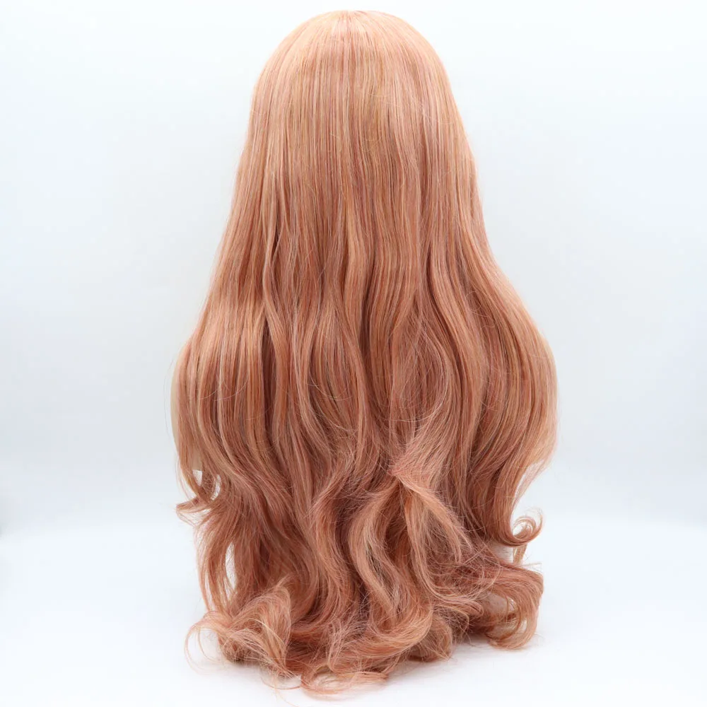 Melody Wig Long Body Wavy Mixed Orange Pink Lace Front Wig Heat Resistant Fiber For Women Drag Queen Cosplay 24inches lace front wig,synthetic hair wigs