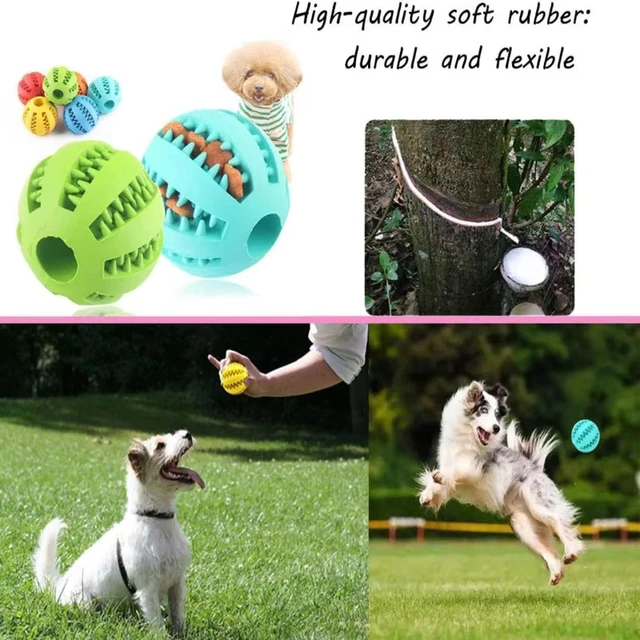 S2dc6a26ac9384f899d7b862aae8d49dbH.jpg Dog Toy Ball Interactive Rubber Balls Puppy Chewing Toys Tooth Cleaning Cats Pets Food Treat Feeder Silicone Balls Pet Supplies